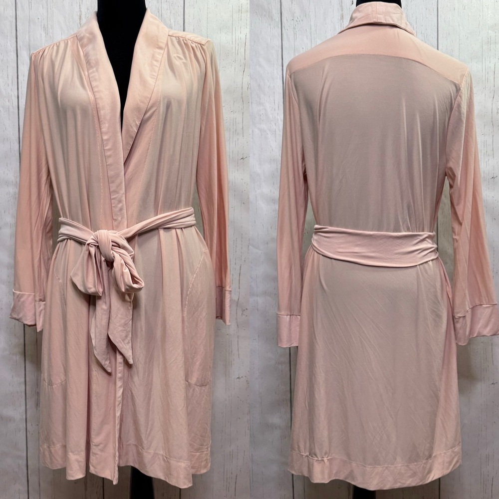 Soma Intimates Blush Pink Belted Robe L/XL Soft Lounge Romantic Minimalism Cozy